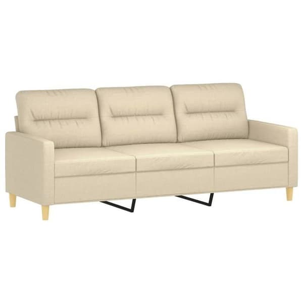 Maison Exclusive - Sæt af 3 sofaer med cremefarvede puder i stof