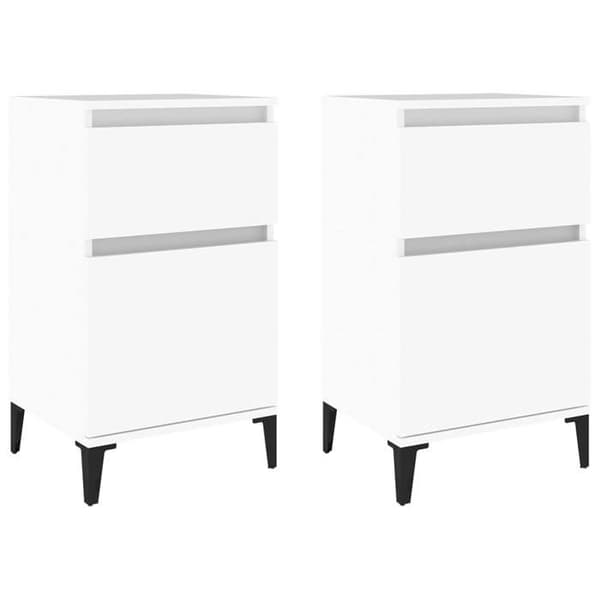 Maison Exclusive - Sängbord 2 st vit 40x35x70 cm