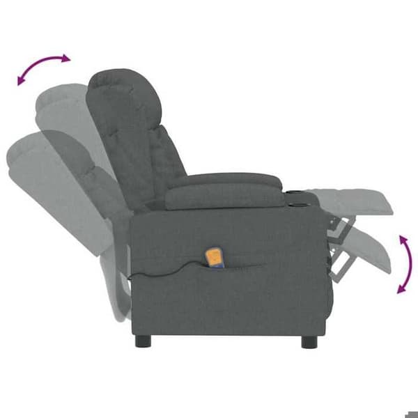 Maison Exclusive - Mörkgrå massagefåtölj i tyg