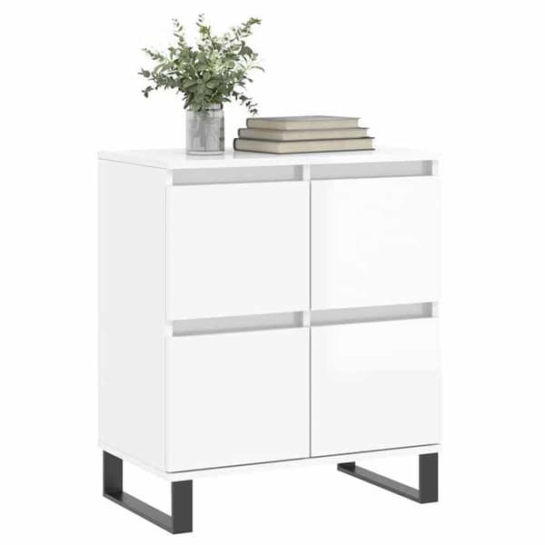 Maison Exclusive - Hvid glans buffet 60x35x70 cm Ingeniørtræ
