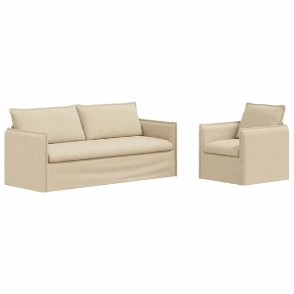Maison Exclusive - 2-delars Soffgrupp i Creme Tyg