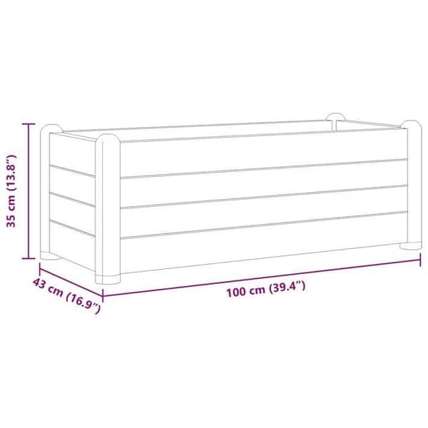 Maison Exclusive - Upphöjd trädgårdssäng PP Grå sten 100x43x35 cm