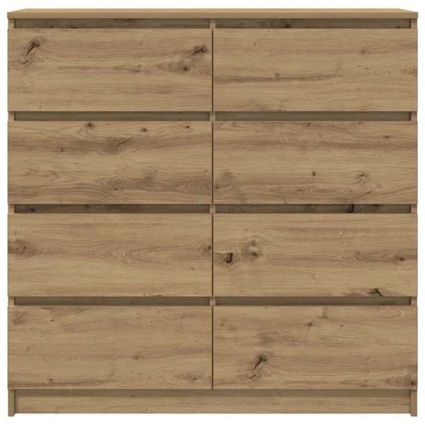 Maison Exclusive - Buffet i egetræ, håndlavet, 100x35x99 cm, ingeniørtræ Ek