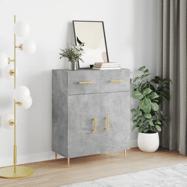 Maison Exclusive - Buffet grå beton 69,5x34x90 cm ingeniørtræ