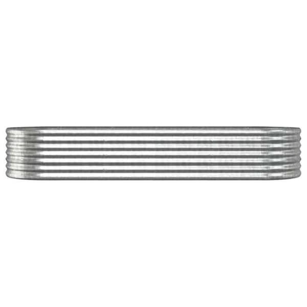 Maison Exclusive - Upphöjd trädgårdssäng i galvaniserat stål, silverfärgad Silver