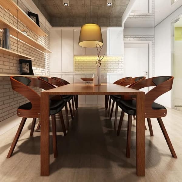 Maison Exclusive - Spisestole sæt af 6 brun kunstlæder brun