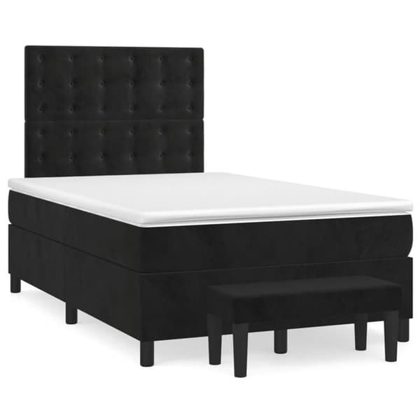 Maison Exclusive - Seng med lameller og sort madras 120x190 cm fløjl