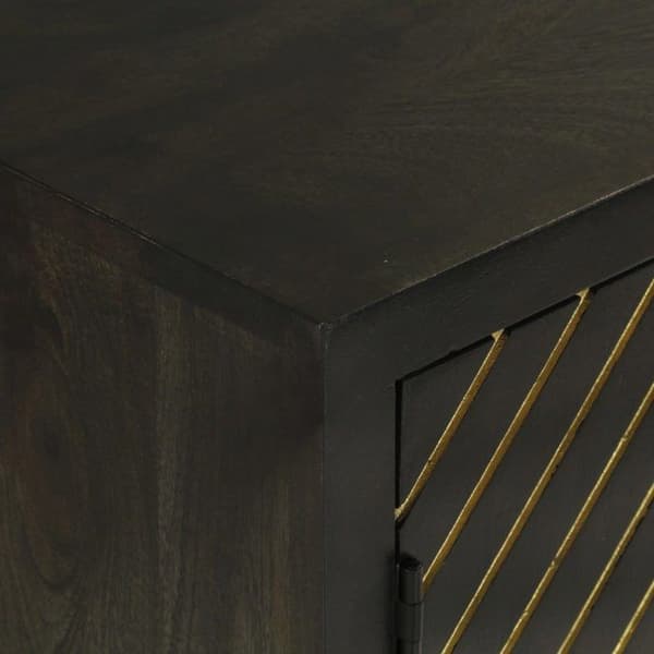 Maison Exclusive - Buffet med 2 døre sort og guld 55x30x75 cm mango