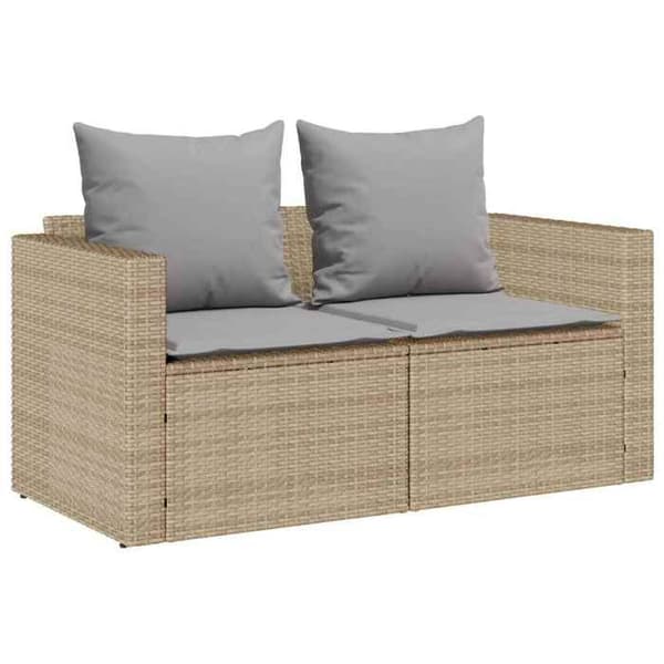 Maison Exclusive - Havegruppe 5 stk med stabelbare puder i beige polyrotin