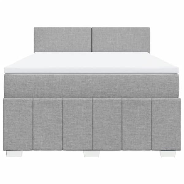 Maison Exclusive - Sengebund med lameller og madras Lys grå 140x190cm Stof