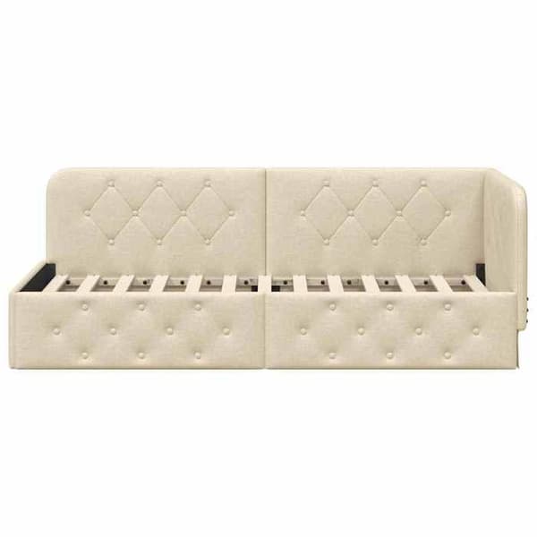 Maison Exclusive - Hörnsängram Creme 80 x 200 cm tyg Grädde