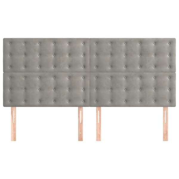 Maison Exclusive - Hovedgærde Lys Grå 160x5x118/128 cm Velour Ljusgrått