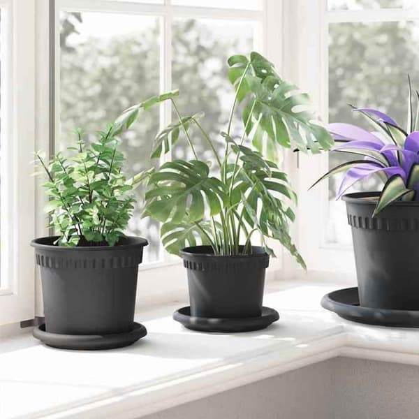 Maison Exclusive - Växtkrukor 24 st Svart Plast