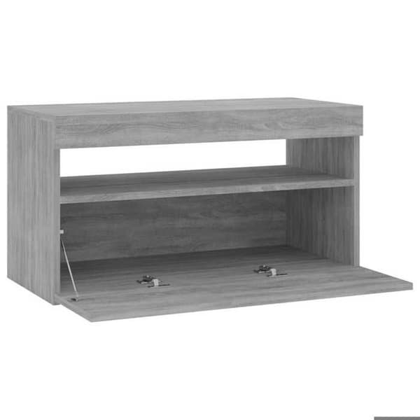 TV-møbel - MAISON EXCLUSIVE - 75x35x40 cm - Sonoma grå - Multifarvet LED - Moderne Sonoma grå