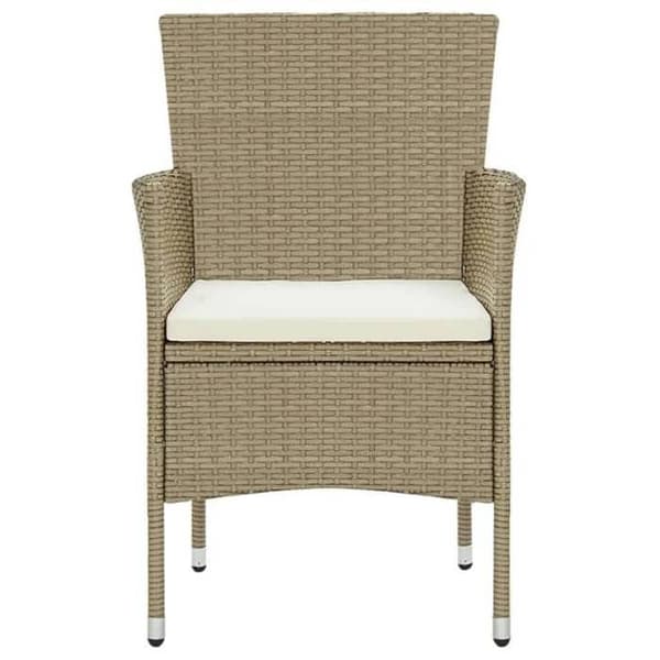 Maison Exclusive - Puutarhakalusteryhmä ja tyynyt 7 kpl Polyrottinki Beige