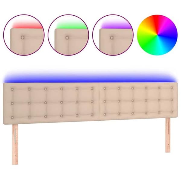 Maison Exclusive - LED Hovedgærde Cappuccino 200x5x78/88 cm Simil læder
