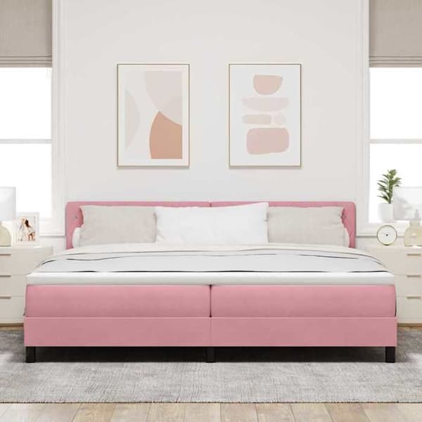 Maison Exclusive - Jousipatja vaaleanpunaisella 200 x 200 cm sametilla Ros
