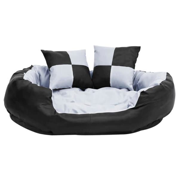 Maison Exclusive - Vaskbart vendbart hundepude Grå og sort 85x70x20 cm Grå och svart