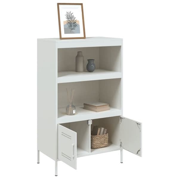 Maison Exclusive - Hvid buffet 68x39x113 cm stål