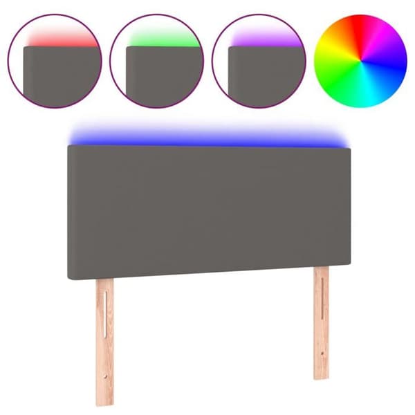 Maison Exclusive - LED Hovedgærde Grå 90x5x78/88 cm Simil læder