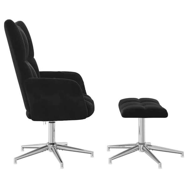 Maison Exclusive - Afslapningsstol med skammel Sort Velour