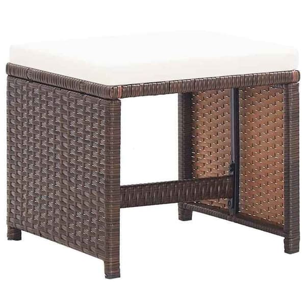 Maison Exclusive - Trädgårdsstolar set om 4 med kuddar i flätad resin Brun brun