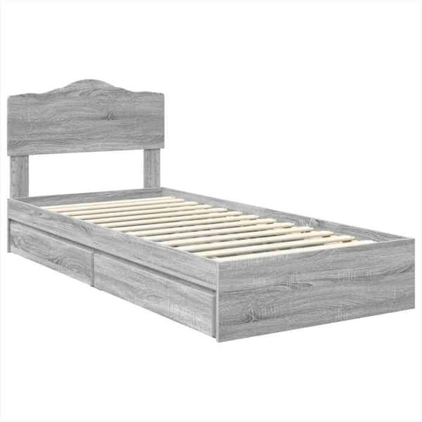 Maison Exclusive - Förvaringssäng Grå Sonoma 90 x 190 cm Ingenjörsträ