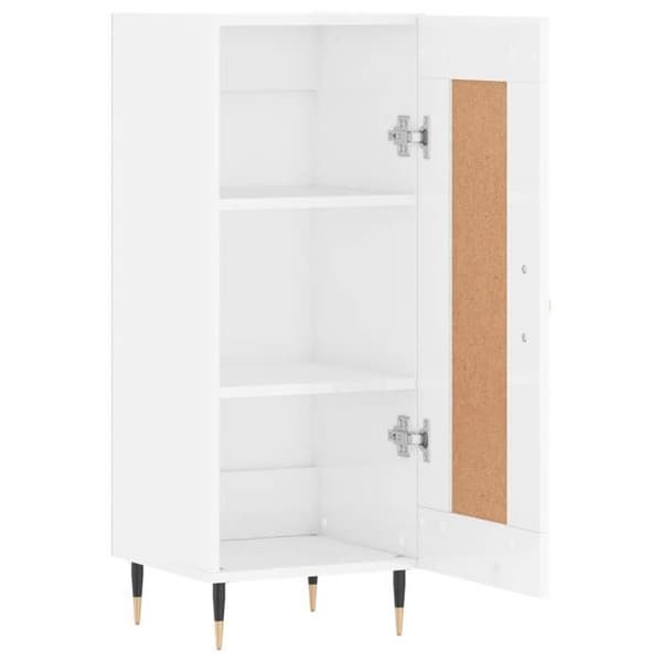 Maison Exclusive - Buffé Vit glänsande 34,5x34x90 cm Ingenjörsträ