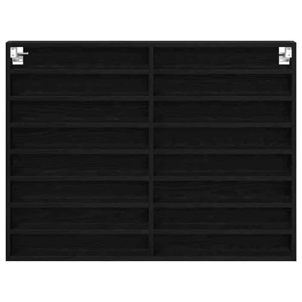 Maison Exclusive - Vitrine Vægmontering Sort Eg 100 x 8,5 x 75 cm svart ek