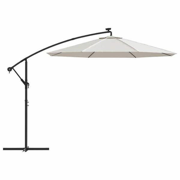 Maison Exclusive - Ersättningsduk för Vit Sand Parasol 300 cm sandvit