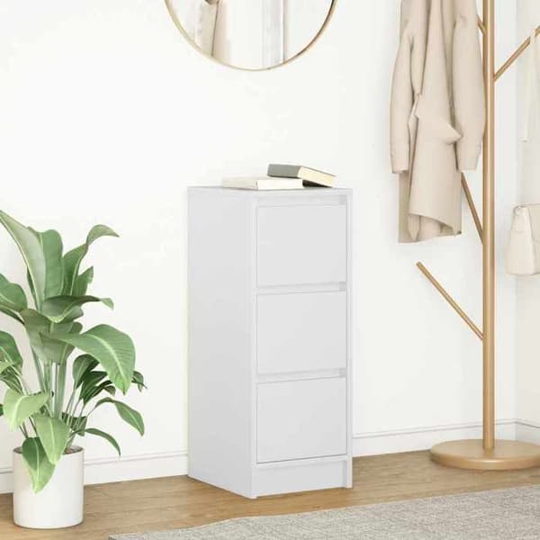 Maison Exclusive - Hvid buffet 29,5x34x76 cm ingeniørtræ