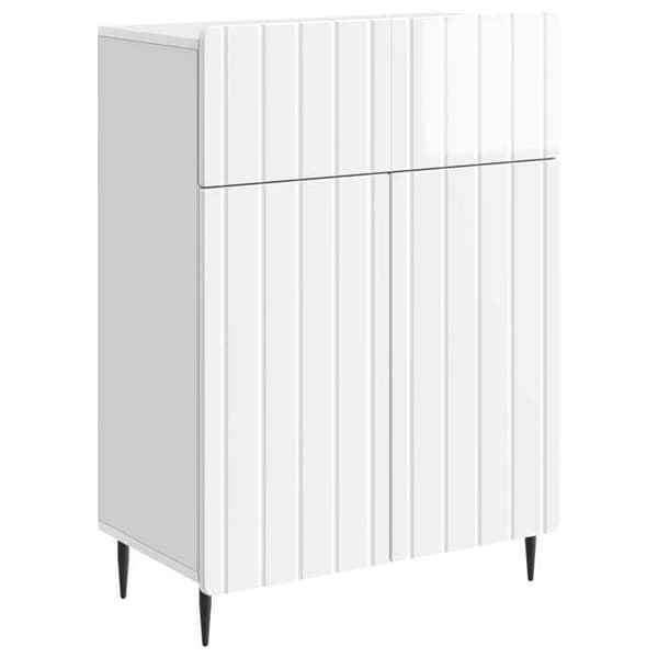 Maison Exclusive - Buffé Vit glänsande 66 x 34,5 x 92 cm Ingenjörsträ