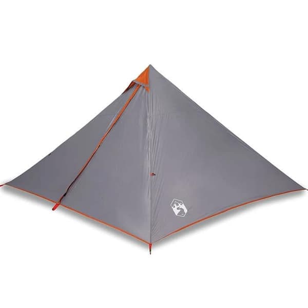 Maison Exclusive - Perhe-teltta tipi 7 hengelle harmaa ja oranssi vedenpitävä