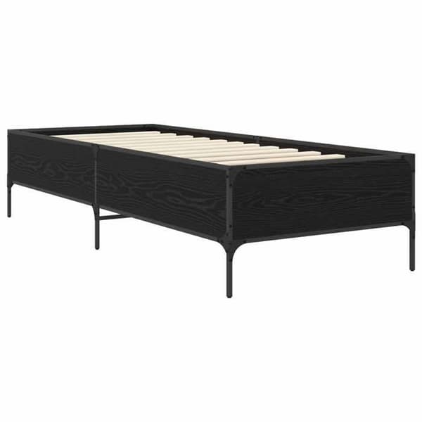 Maison Exclusive - Sängram Ek svart 80 x 200 cm Ingenjörsträ