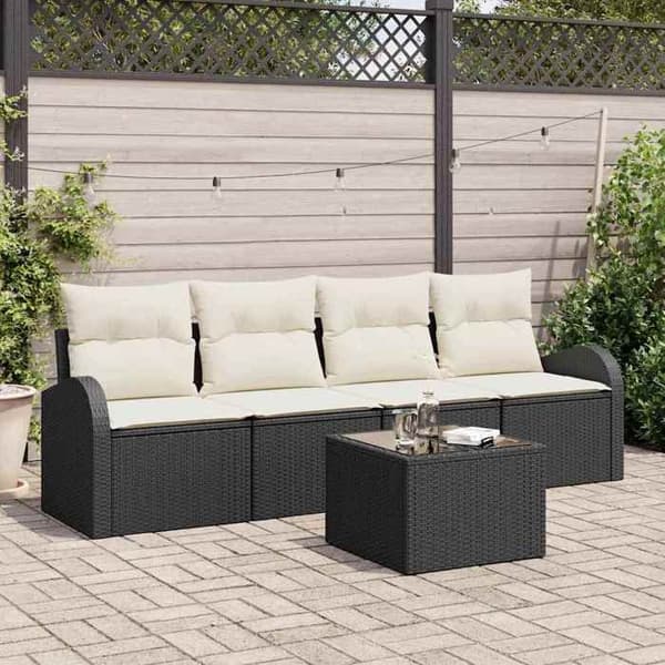 Maison Exclusive - Musta puutarhakalustesarja 55 x 55 x 37 cm polyrottinkia