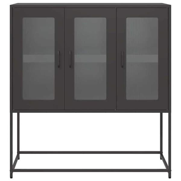 Maison Exclusive - Buffet sort 100,5x39x107 cm koldvalset stål