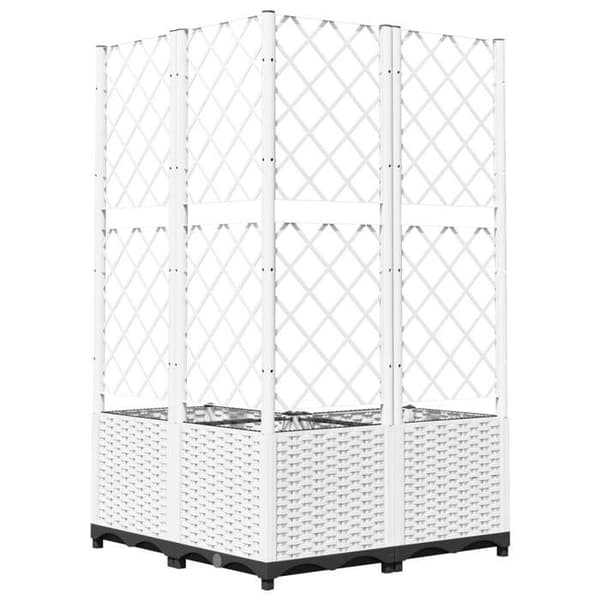Maison Exclusive - Blomlåda med spaljé Vit 80x80x136 cm PP Vit