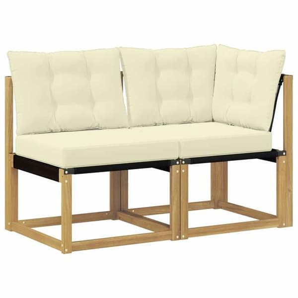 Maison Exclusive - Utomhussoffa mitt och hörn 2 st 2 platser Vit