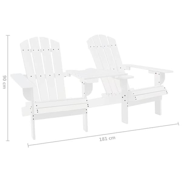 Maison Exclusive - Adirondack trädgårdsstolar med bord av vit gran