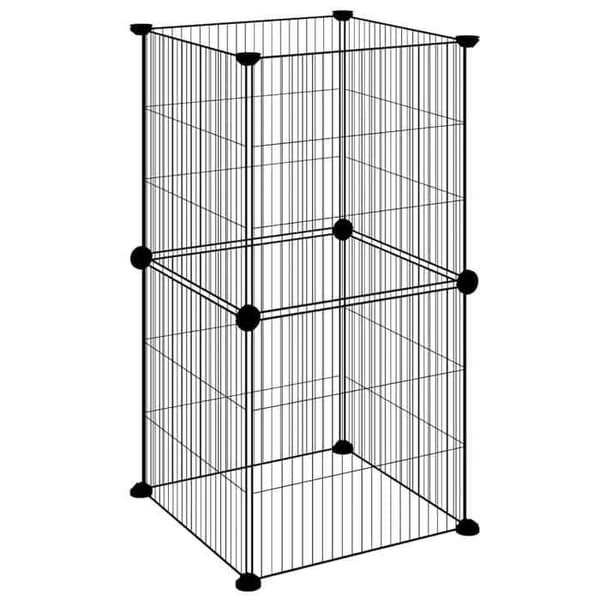 Maison Exclusive - Kæledyrbur med 8 paneler Sort 35x35 cm Stål