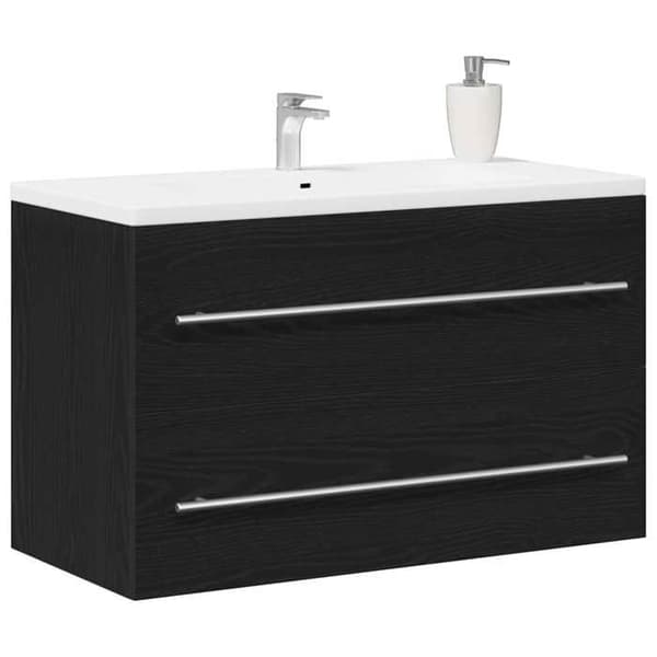 Maison Exclusive - Underskabs møbel i sort eg 80 x 38,5 x 48 cm ingeniørtræ