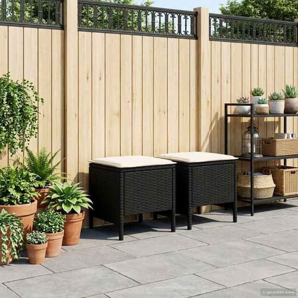 Maison Exclusive - 2 st Pouf av PE Rotsvart och Kräm