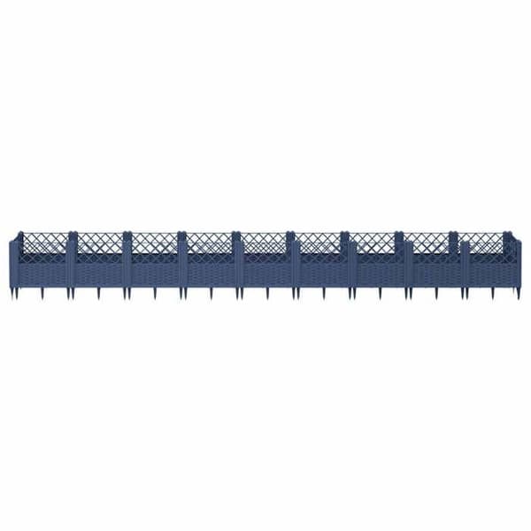 Maison Exclusive - Blomlåda med blågrå pinnar 363,5x43,5x43,5 cm PP