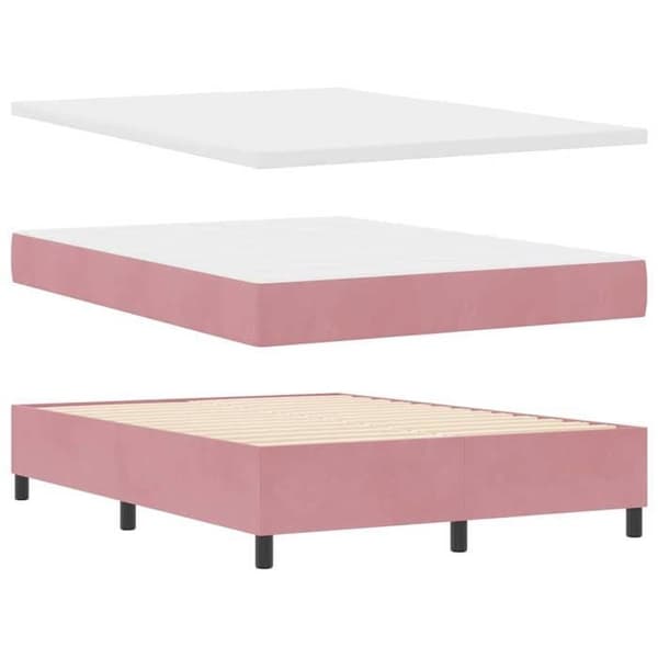Maison Exclusive - Resårmadrass med rosa madrass 140 x 200 cm Sammet