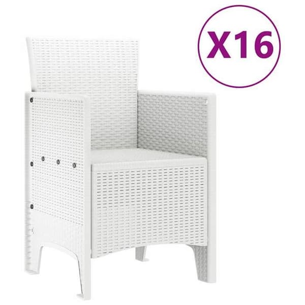 Havemøbler - EKSKLUSIVT HUS - 17 dele - Hvid - Poly Rattan - 400 x 100 cm Vit