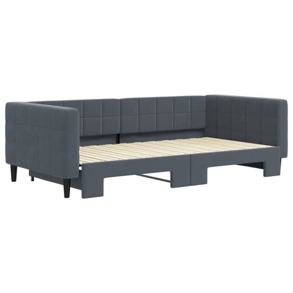 Maison Exclusive - Päivävuode, jossa on alavuode ilman patjaa, tummanharmaa 100x200 cm Mörkgrå