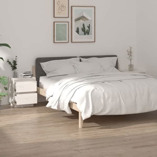 Maison Exclusive - Natborde 2 stk Hvid 40x35x50 cm Solid fyrretræ Vit