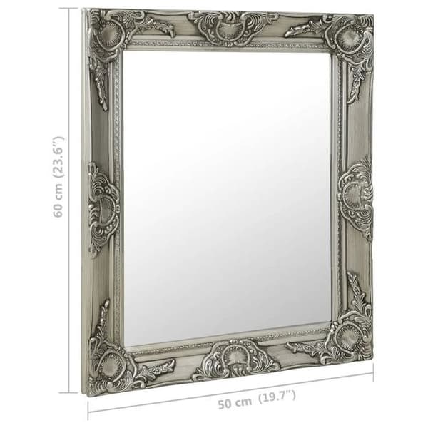 Maison Exclusive - Barockstil väggspegel 50x60 cm Silverfärgad