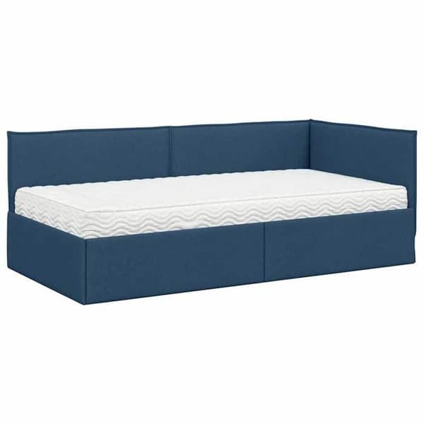 Maison Exclusive - Hörnsängram med madrass 2 pc Blå 90 x 200 cm Sammet