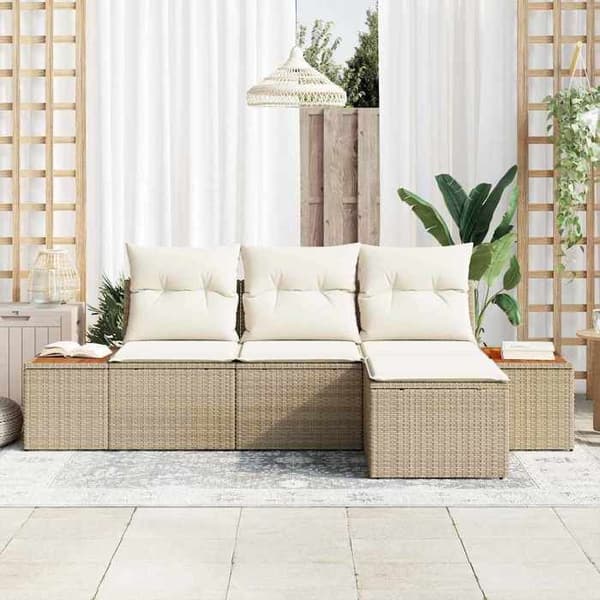 Havemøbler - EKSKLUSIVT HUS - Modulerbart - Beige - Poly rattan - UV-resistent beige